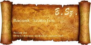 Bacsek Szabolcs névjegykártya