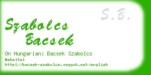 szabolcs bacsek business card